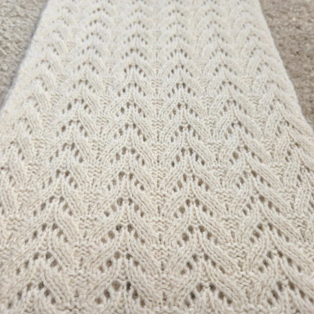 Cashmere Pointelle Scarf Ivory